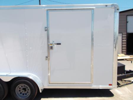 New 2027 Covered Wagon Trailers 8.5x20 Cargo / Enclosed / Landscape Trailer / 7ft Int Height / Extra Wide Jack Knife Ramp / 5200# Axles / .080 White / 48" RV Door / 60" Triple Tube Tongue / Treated Wood Floor and Ramp / Landscape Package