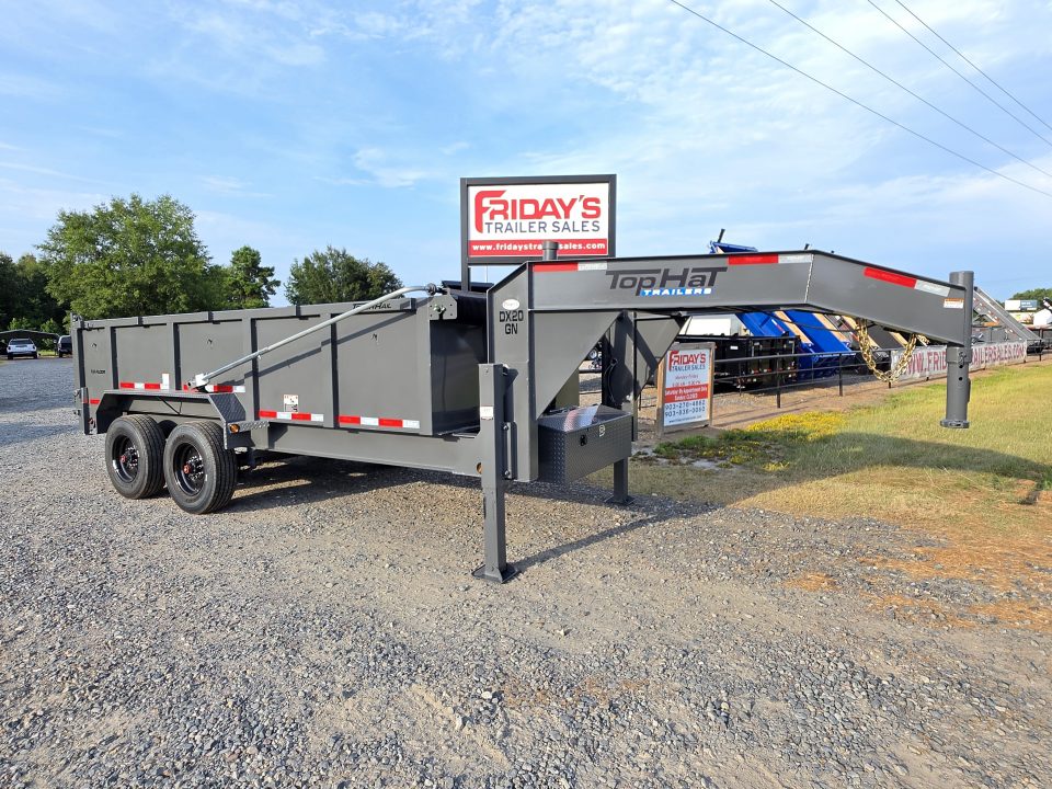 New 2027 Top Hat Trailers 16'x83" DX20 Gooseneck Low Profile 20K Dump Trailer