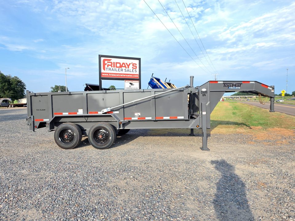 New 2027 Top Hat Trailers 16'x83" DX20 Gooseneck Low Profile 20K Dump Trailer