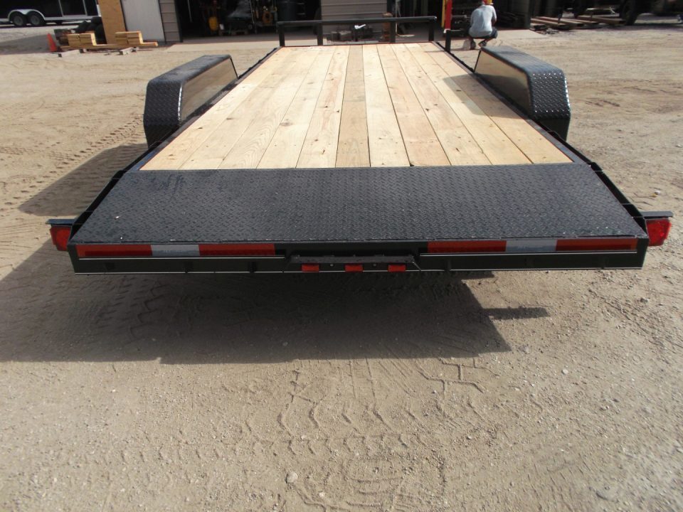 New 2027 J&C Trailers 83x18 7K Car Hauler / Racing Trailer / 2ft Steel Dovetail / 5ft Stow Away Ramps / Electric Brakes / LED Lights / Winch Plate