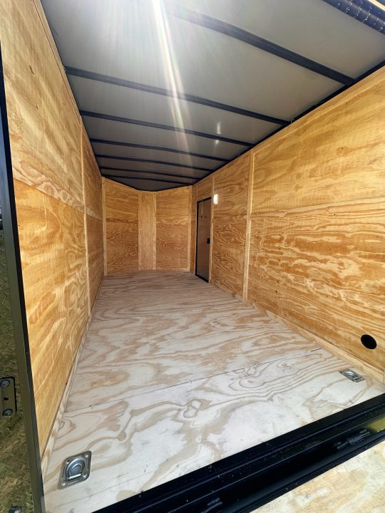 New 2027 7X14 Enclosed Trailer-3500LB Tandem Axle-7ft Interior-Black Poly-Blackout