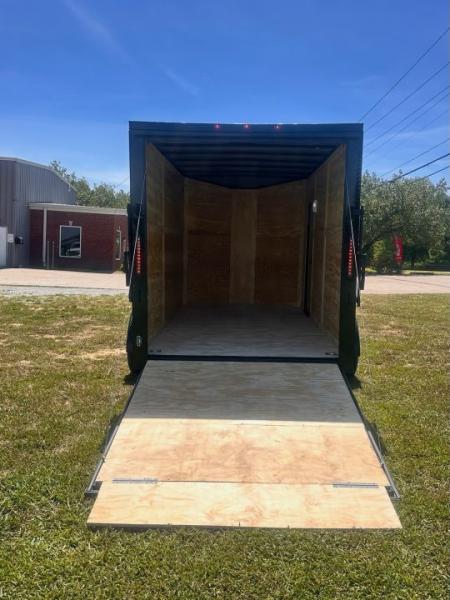 New 2027 7X14 Enclosed Trailer-3500LB Tandem Axle-7ft Interior-Black Poly-Blackout