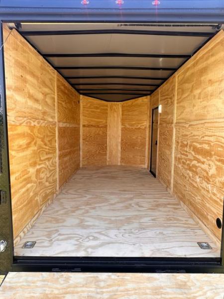 New 2027 7X14 Enclosed Trailer-3500LB Tandem Axle-7ft Interior-Black Poly-Blackout