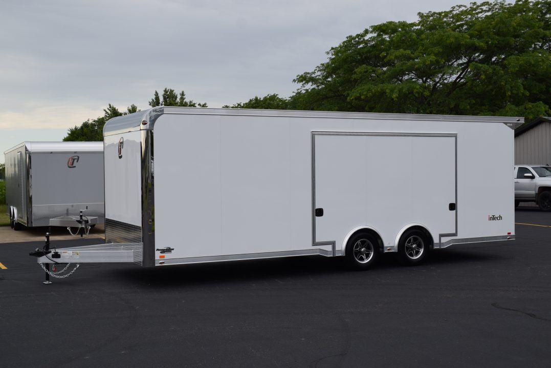 New INTECH 8.5x24 LITE SERIES ALL ALUMINUM CAR HAULER W/ Full Escape Door