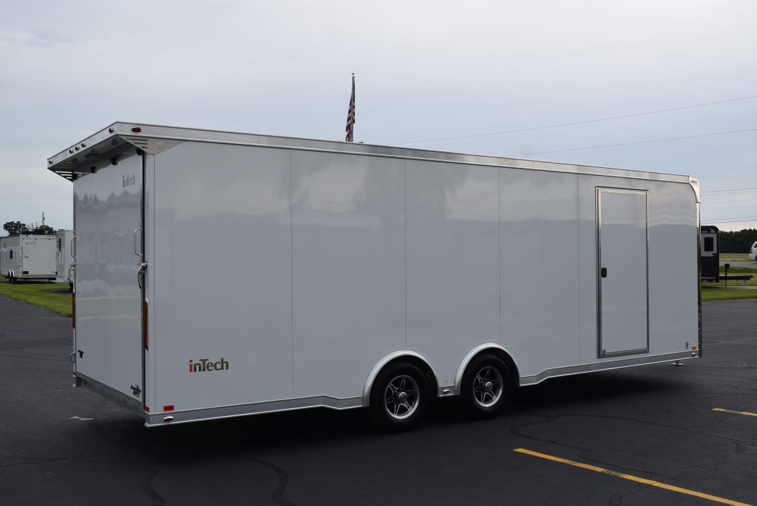 New INTECH 8.5x24 LITE SERIES ALL ALUMINUM CAR HAULER W/ Full Escape Door