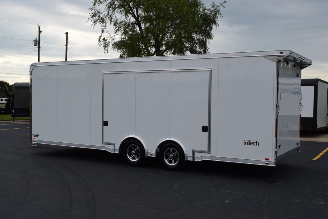 New INTECH 8.5x24 LITE SERIES ALL ALUMINUM CAR HAULER W/ Full Escape Door