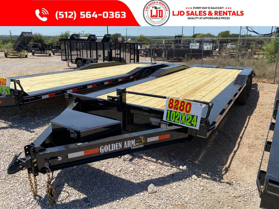 New 2026 Golden Arm - 102  x 24' -Drive over fender - Equipment Trailer - 16K GVWR