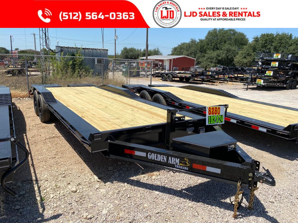 New 2026 Golden Arm - 102" x 24' -Drive over fender - Equipment Trailer - 16K GVWR