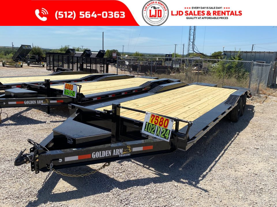 New 2026 Golden Arm - 102  x 24' -Drive over fender - Equipment Trailer