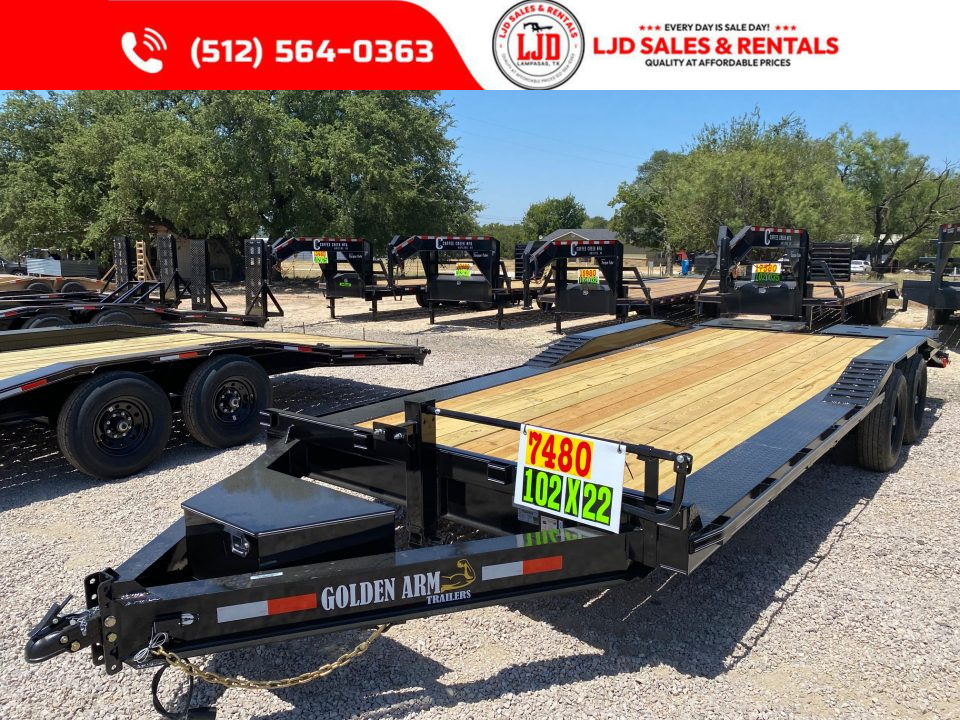 New 2026 Golden Arm - 102" x 22' -Drive over fender - Equipment Trailer