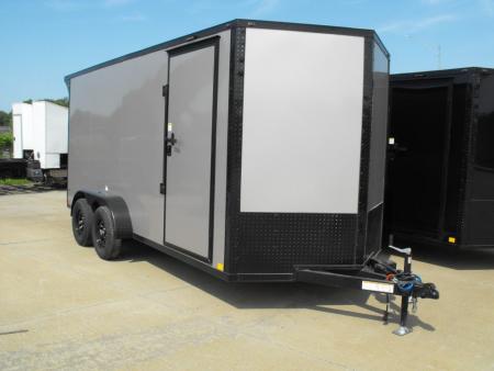 New Enclosed 7 X 16 Ramp 7' Height 080 Polycore Champagne Tube 7K Torsion Axles