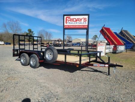 New 2026 Double A 16'x83  Tandem Axle Pipe Top w/ Tailgate Utility Trailer
