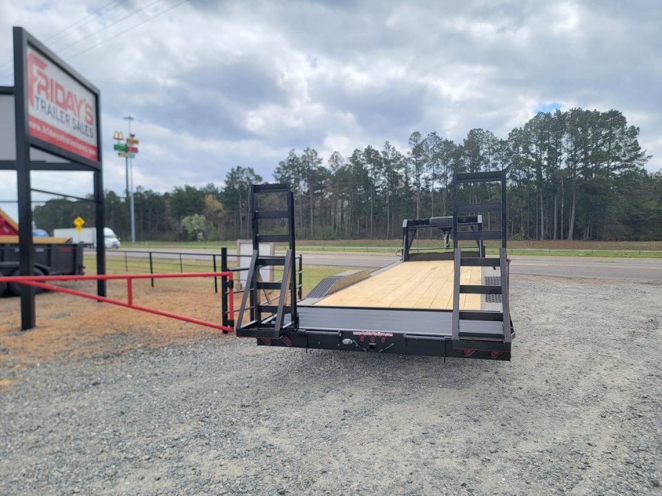 New 2026 Double A 28' X 102" Drive Over Fender Gooseneck w/ Stand-Up Ramps Equipment Trailer