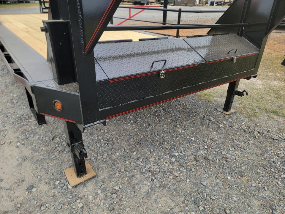 New 2026 Double A 28' X 102" Drive Over Fender Gooseneck w/ Stand-Up Ramps Equipment Trailer