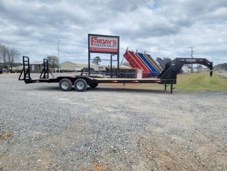 New 2026 Double A 28' X 102" Drive Over Fender Gooseneck w/ Stand-Up Ramps Equipment Trailer