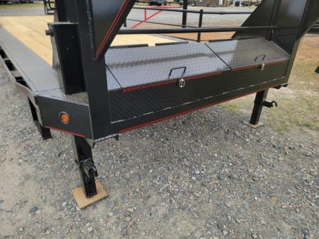 New 2026 Double A 28' X 102" Drive Over Fender Gooseneck w/ Stand-Up Ramps Equipment Trailer