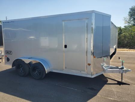 New 2027 ALCOM 7X14 ALUMINUM FRAME Cargo / Enclosed Trailer WITH 6'10  INTERIOR HEIGHT, SCREWLESS EXTERIOR, 1 PIECE ROOF, RAMP DOOR