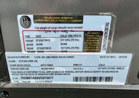 New 2027 Rock Solid Cargo 7x14 7K Cargo/Enclosed Trailer