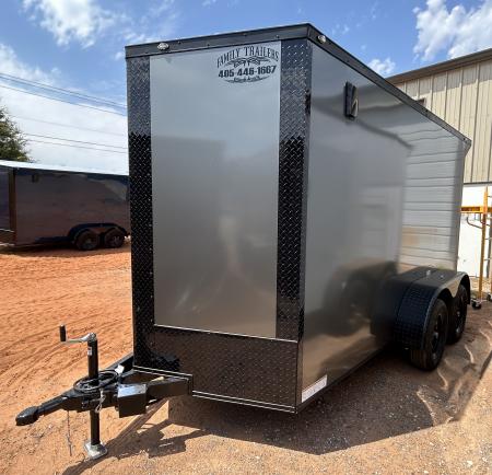 New 2026 Family Trailer 6x12 Tandem Axles Cargo / Enclosed Trailer- Screwless Exterior- Blackout Pkg- Rear Spoiler