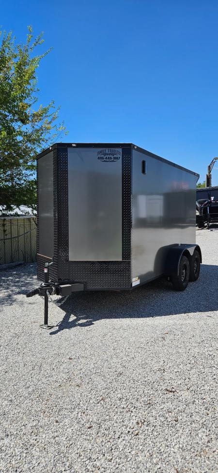 New 2026 Family Trailer 6x12 Tandem Axles Cargo / Enclosed Trailer-Screwless Exterior-Blackout Pkg- Rear Spoiler
