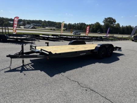 New 2027 20FT 10K WOOD FLOOR DELUXE CAR HAULER WITH 2 BRAKE AXLES AND RADIAL TIRE UPGRADE