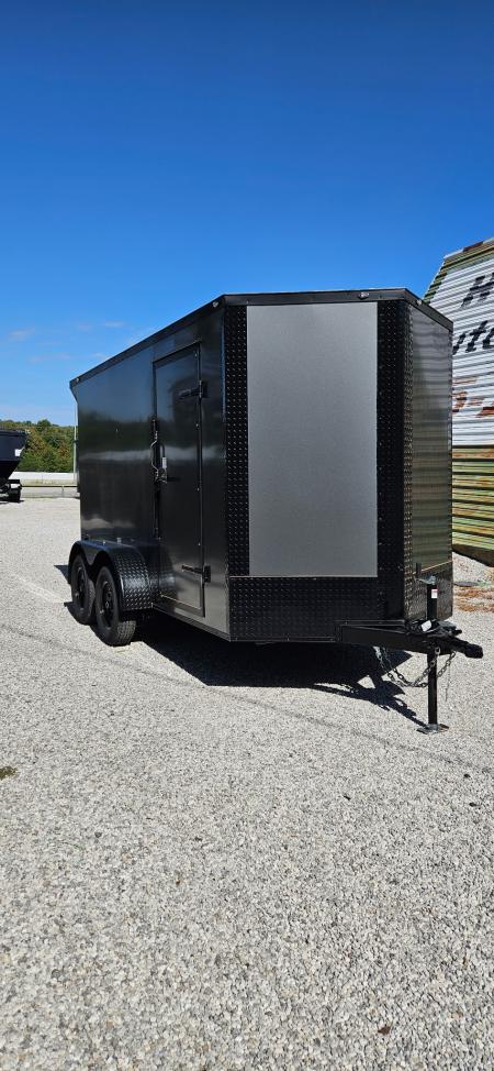 New 2026 Family Trailer 6x12 Tandem Axles Cargo / Enclosed Trailer- Screwless Exterior- Blackout Pkg- Rear Spoiler