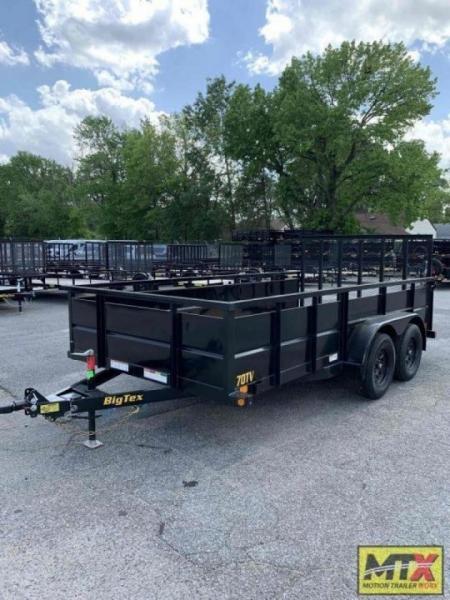 New 2027 Big Tex Trailers 14' 70TV w/' Solid Sides & 4' Gate Utility Trailer