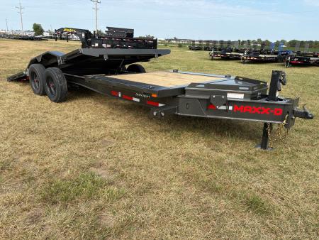 New 2027 MAXX-D 102x22 Tandem 21k Gravity Tilt Trailer W/ Drive Over Fenders & 6' Stationary Deck