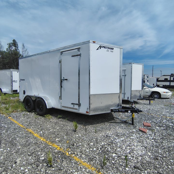 New 2027 Homesteader Trailer 7X14 TA, 6'5" Interior Height, 3.5K Axles, .030 Exterior, Intrepid package with barn doors Cargo / Enclosed Trailer