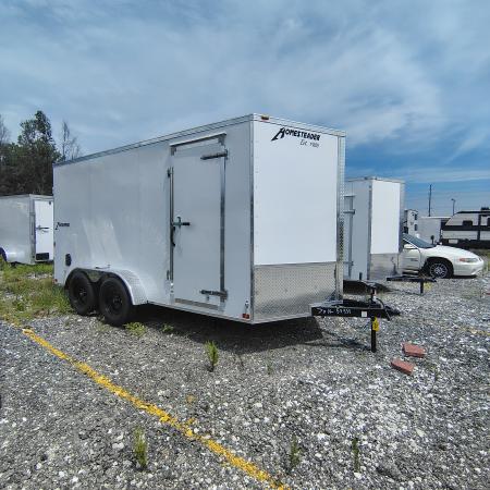 New 2027 Homesteader Trailer 7X14 TA, 6'5  Interior Height, 3.5K Axles, .030 Exterior, Intrepid package with barn doors Cargo / Enclosed Trailer
