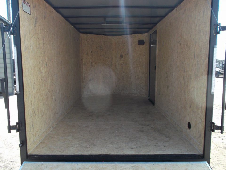 New 2027 Covered Wagon Trailers 6x12 Cargo Trailer / Enclosed Trailer / Motorcycle Trailer / 6'6" Interior / Extra Wide Ramp / RV Side Door / .030 Charcoal Gray Semi-Screwless Exterior / Black Out Package