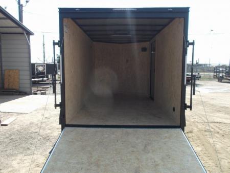 New 2027 Covered Wagon Trailers 6x12 Cargo Trailer / Enclosed Trailer / Motorcycle Trailer / 6'6" Interior / Extra Wide Ramp / RV Side Door / .030 Charcoal Gray Semi-Screwless Exterior / Black Out Package