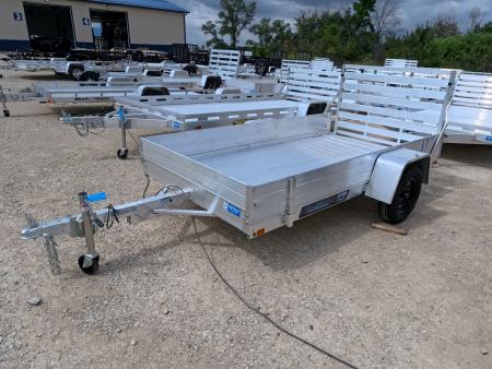 New 2027 Aluma 63 x 10 ESA Utility Trailer with 13  Steel Rims, 12  Solid Front and Sides , 2K GVWR and Straight Tailgate