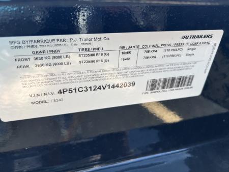 New 2027 PJ Trailers 24 Deckover F8 8K Axles Equipment Trailer