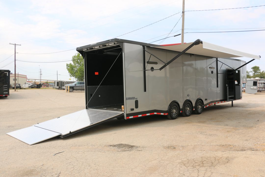 New 2026 Cargo Mate 8.5 X 44 ELIMINATOR SS RACE TRAILER W/ BATH, BED AND MUCH MORE