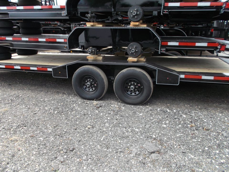 New 2027 J&C Trailers 102x24 12K Car Hauler / Equipment Hauler / 6K Axles / Drive Over Fenders / C-Channel Stow Away Ramps