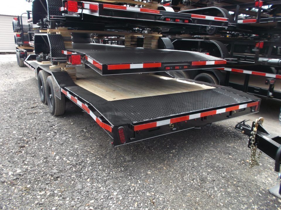 New 2027 J&C Trailers 102x24 12K Car Hauler / Equipment Hauler / 6K Axles / Drive Over Fenders / C-Channel Stow Away Ramps