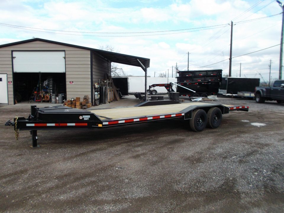 New 2027 J&C Trailers 102x24 12K Car Hauler / Equipment Hauler / 6K Axles / Drive Over Fenders / C-Channel Stow Away Ramps