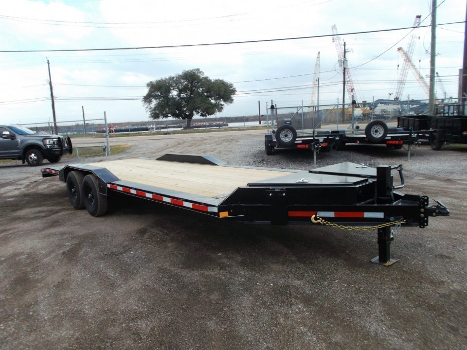 New 2027 J&C Trailers 102x24 12K Car Hauler / Equipment Hauler / 6K Axles / Drive Over Fenders / C-Channel Stow Away Ramps