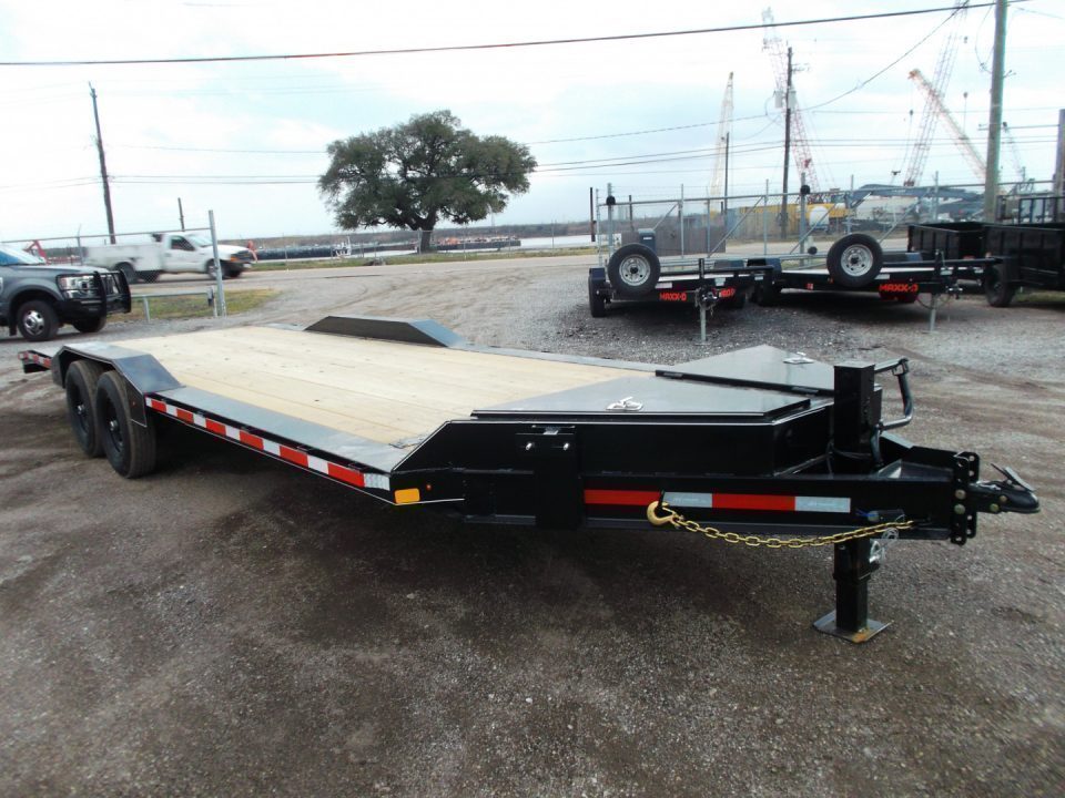 New 2027 J&C Trailers 102x24 12K Car Hauler / Equipment Hauler / 6K Axles / Drive Over Fenders / C-Channel Stow Away Ramps