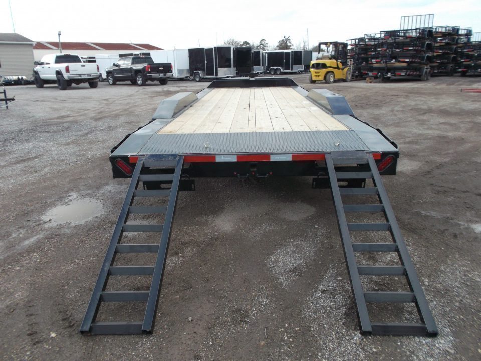 New 2027 J&C Trailers 102x24 12K Car Hauler / Equipment Hauler / 6K Axles / Drive Over Fenders / C-Channel Stow Away Ramps