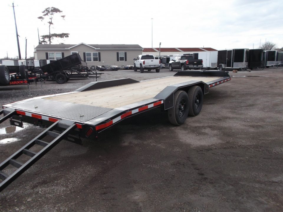 New 2027 J&C Trailers 102x24 12K Car Hauler / Equipment Hauler / 6K Axles / Drive Over Fenders / C-Channel Stow Away Ramps