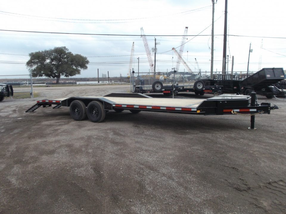 New 2027 J&C Trailers 102x24 12K Car Hauler / Equipment Hauler / 6K Axles / Drive Over Fenders / C-Channel Stow Away Ramps