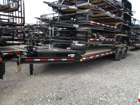 New 2027 J&C Trailers 102x24 12K Car Hauler / Equipment Hauler / 6K Axles / Drive Over Fenders / C-Channel Stow Away Ramps