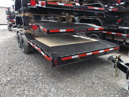New 2027 J&C Trailers 102x24 12K Car Hauler / Equipment Hauler / 6K Axles / Drive Over Fenders / C-Channel Stow Away Ramps