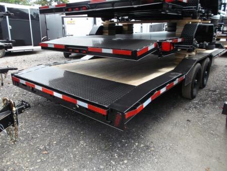 New 2027 J&C Trailers 102x24 12K Car Hauler / Equipment Hauler / 6K Axles / Drive Over Fenders / C-Channel Stow Away Ramps