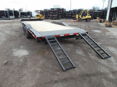 New 2027 J&C Trailers 102x24 12K Car Hauler / Equipment Hauler / 6K Axles / Drive Over Fenders / C-Channel Stow Away Ramps