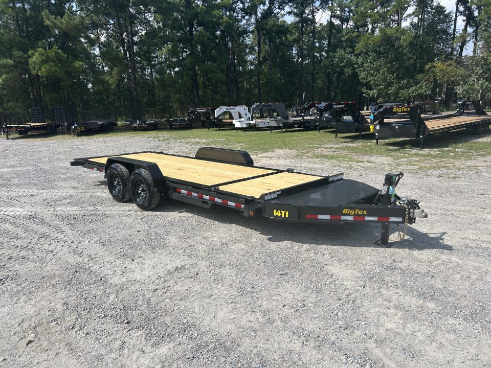 New 2027 Big Tex 14TI Tilt Trailer 7x20 (16ft Deck+4ft Stationary ) 7K Axles, I-Beam Frame, Fork Holders