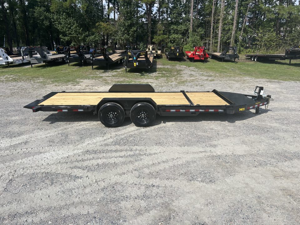 New 2027 Big Tex 14TI Tilt Trailer 7x20 (16ft Deck+4ft Stationary ) 7K Axles, I-Beam Frame, Fork Holders