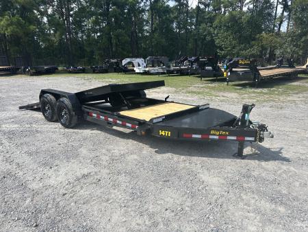 New 2027 Big Tex 14TI Tilt Trailer 7x20 (16ft Deck+4ft Stationary ) 7K Axles, I-Beam Frame, Fork Holders